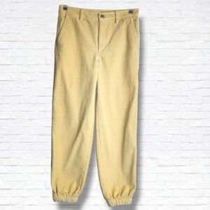 Aritzia Tna Ripcord Butter Yellow Corduroy Jogger Leg Pants Size 6